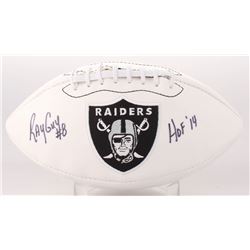 Ray Guy Signed Oakland Raiders Logo Football Inscribed "HOF 14" (JSA COA)