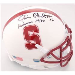 Jim Plunkett Signed Stanford Cardinal Mini Helmet Inscribed "Heisman 1970" (JSA COA)