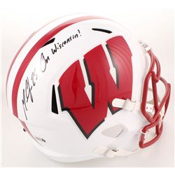 Melvin Gordon Signed Wisconsin Badgers Full-Size Speed Helmet Inscribed "On Wisconsin!" (Radtke COA)