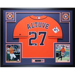 Jose Altuve Signed 35" x 43" Custom Framed Jersey (Fanatics  MLB Hologram)