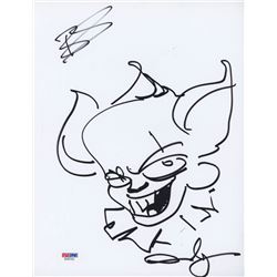 Bill Skarsgard  Andy Muschietti Signed 8.5x11 Cut with Original Sketch (PSA COA)