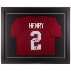 Derrick Henry Signed 35x43 Custom Framed Jersey (Radtke COA  Henry Hologram)