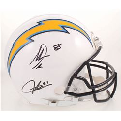 LaDainian Tomlinson  Antonio Gates Signed Los Angeles Chargers Full-Size Authentic On-Field Helmet (