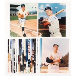 Lot of (25) New York Yankees Signed 8x10 Photos with Enos Slaughter, Don Larsen, Bobby Richardson, J