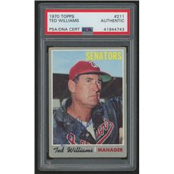 Ted Williams Signed 1970 Topps #211 MG (PSA Encapsulated)