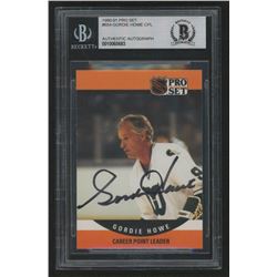 Gordie Howe Signed 1990-91 Pro Set #654 (BGS Encapsulated)