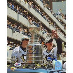 Marc-Andre Fleury  Sidney Crosby Signed Pittsburgh Penguins 8x10 Photo (PSA COA)