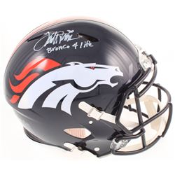 Terrell Davis Signed Denver Broncos Full-Size Authentic On-Field Speed Helmet Inscribed "Bronco 4 Li