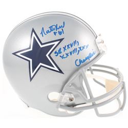 Nate Newton Signed Dallas Cowboys Full-Size Helmet Inscribed "SB XXVII, XXVIII, XXX Champs" (JSA COA