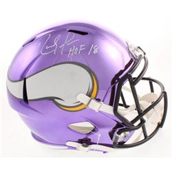 Randy Moss Signed Minnesota Vikings Full-Size Chrome Speed Helmet Inscribed "HOF 18" (JSA COA)