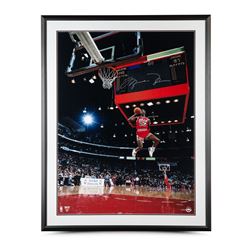 Michael Jordan Signed Chicago Bulls "1988 Scoreboard Dunk" 30x40 Custom Framed Photo (UDA COA)