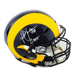 Marshall Faulk Signed St. Louis Rams Full-Size Authentic On-Field SpeedFlex Helmet Inscribed "GSOT" 
