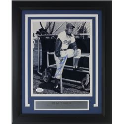 Duke Snider Signed Los Angeles Dodgers 11x14 Custom Framed Photo Display (JSA COA)