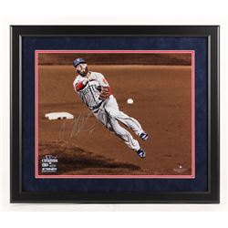 Dustin Pedroia Signed Boston Red Sox 22x26 Custom Framed Photo Display (Steiner COA  MLB Hologram)