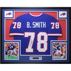 Bruce Smith Signed 35x43 Custom Framed Jersey (JSA COA)
