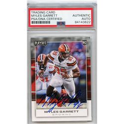 Myles Garrett Signed 2017 Playoff #242 RC (PSA Encapsulated)
