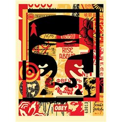 Shepard Fairey "Obey" Andre the Giant Signed 18x24 Lithograph on Cream Speckle Tone Paper