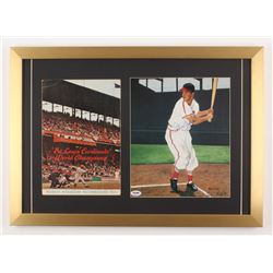 Stan Musial Signed LE St. Louis Cardinals 17x24 Custom Framed Print Display with Scorecard (PSA COA)