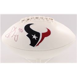 Jadeveon Clowney Signed Houston Texans Logo Football (JSA COA)