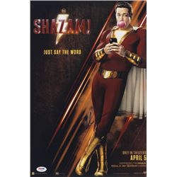Zachary Levi Signed "Shazam! " 12x18 Movie Poster Print (PSA COA)