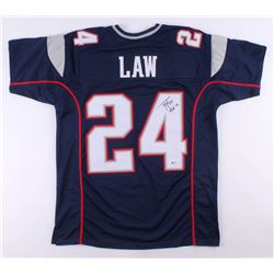 Ty Law Signed Jersey Inscribed "HOF 19" (Beckett COA)