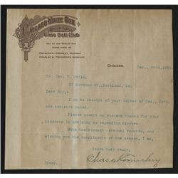 Charles Comiskey Signed Letter (JSA LOA)