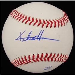 Keston Hiura Signed Baseball (JSA COA)