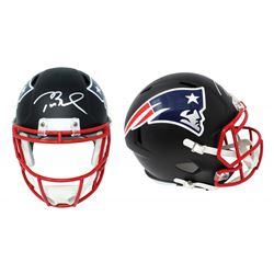 Tom Brady Signed New England Patriots Full-Size Matte Black Speed Helmet (Schwartz COA)