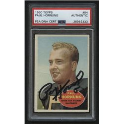 Paul Hornung Signed 1960 Topps #54 (PSA Encapsulated)