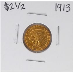 1913 $2 1/2 Indian Head Quarter Eagle Gold Coin