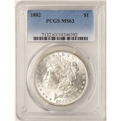 1882 $1 Morgan Silver Dollar Coin PCGS MS63