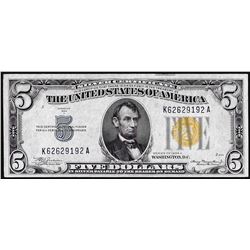 1934A $5 North Africa WWII Emergency Issue Silver Certificate Note