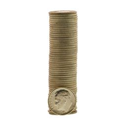 Roll of (50) Brilliant Uncirculated 1964-D Roosevelt Dime Coins