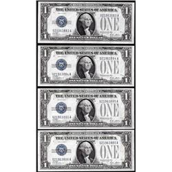 Lot of (4) Consecutive 1928A $1 Funnyback Silver Certificate Notes