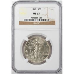 1942 Walking Liberty Half Dollar Coin NGC MS63