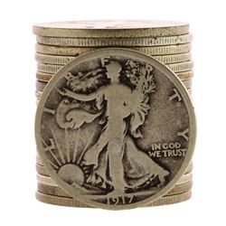 Roll of (20) Assorted Date 1929 and Earlier Walking Liberty Half Dollar Coins