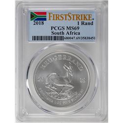 2018 South Africa Krugerrand Silver Coin PCGS MS69 First Issue