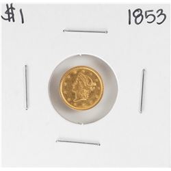 1853 $1 Liberty Head Gold Dollar Coin