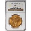 Image 1 : 1908 No Motto $20 St. Gaudens Double Eagle Gold Coin NGC MS62
