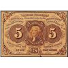 Image 1 : July 17, 1862 Five Cents First Issue Fractional Currency Note