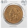 Image 1 : 1863-S $20 Liberty Head Double Eagle Gold Coin Civil War Date