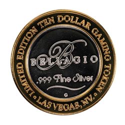.999 Silver Bellagio Las Vegas, Nevada $10 Casino Limited Edition Gaming Token