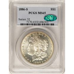 1886-S $1 Morgan Silver Dollar Coin PCGS MS65 CAC