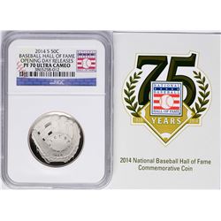 Opening Day 2014-S Proof Baseball Hall of Fame Half Dollar Coin NGC PF70