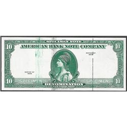 1929 Ten Unit American Bank Note Test Note As Made Ink Smear ERROR