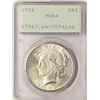 Image 1 : 1926 $1 Peace Silver Dollar Coin PCGS MS64 Old Green Rattler Holder