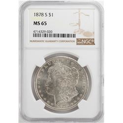 1878-S $1 Morgan Silver Dollar Coin NGC MS65