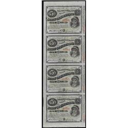 Uncut Sheet of (4) State of Louisiana Baby Bond Obsolete Notes
