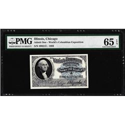 1893 World's Columbian Exposition Ticket Washington PMG Gem Uncirculated 65EPQ