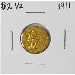 1911 $2 1/2 Indian Head Quarter Eagle Gold Coin